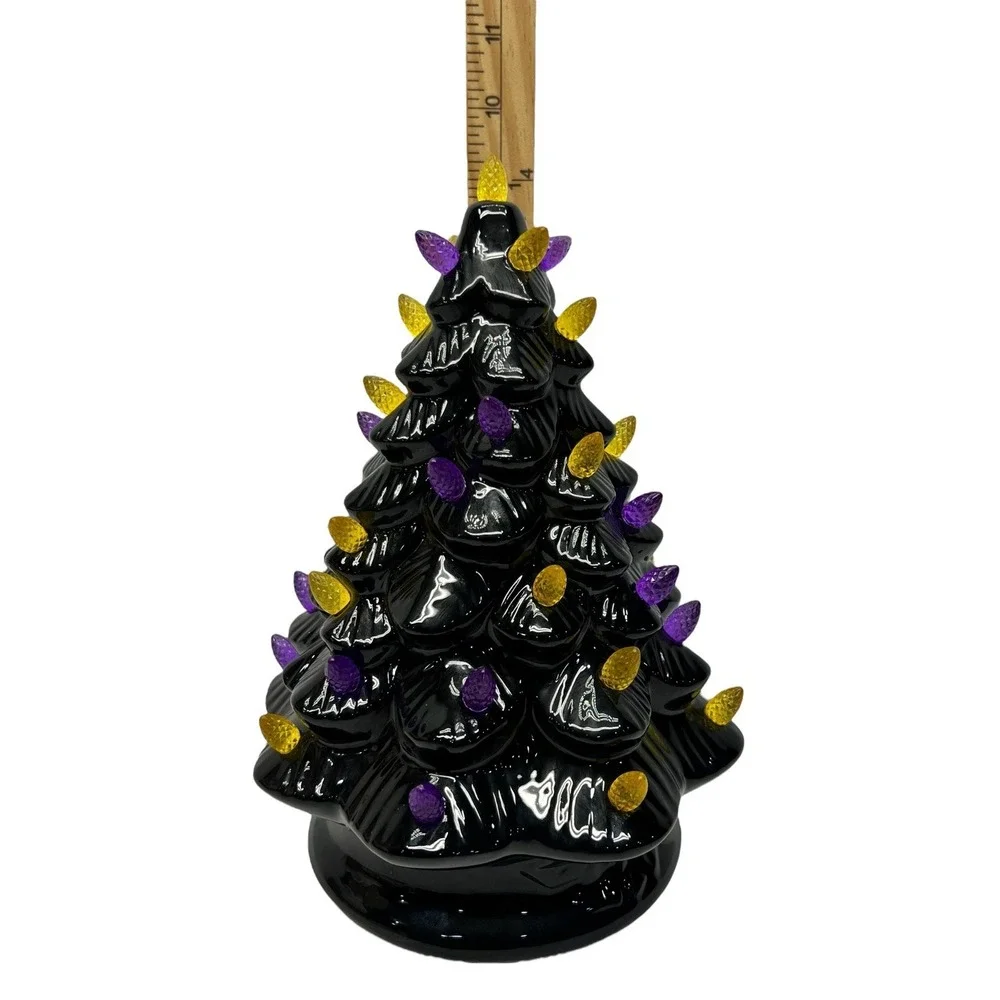 Halloween Ceramic Tree Haunted Black 9.5